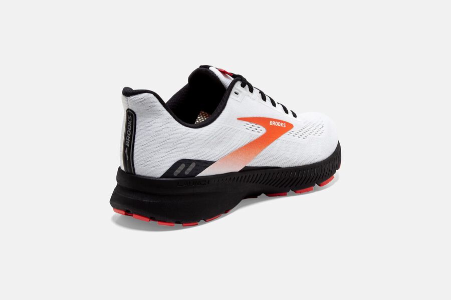 Brooks Launch 8 Road Running Shoes - Mens - White/Black/Red - MU4087369